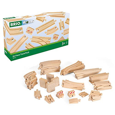 BRIO World 33772 Großes Schienensortiment 50 Teile - Schienen Set Eisenbahn - Kleinkindspielzeug empfohlen für Kinder ab 3 Jahren im Sale